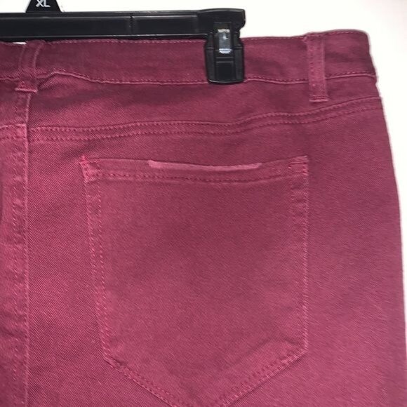 Refuge+ Womens Distressed Burgundy Skinny Leggings Size 16 - Picture 7 of 11